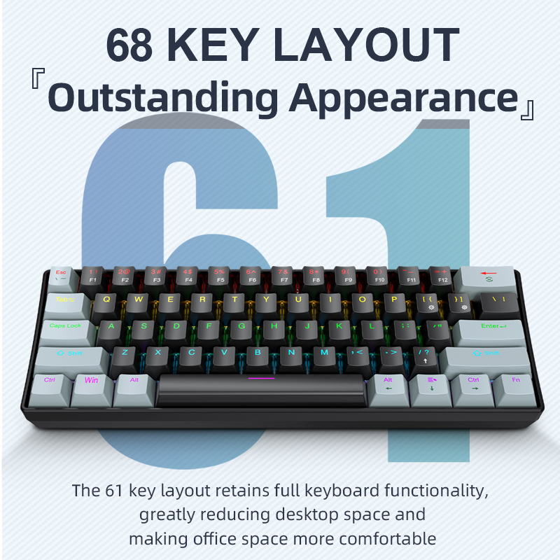 Gaming Keyboard And Mouse Set - APAYADO K61 Mini teclado mecánico, con