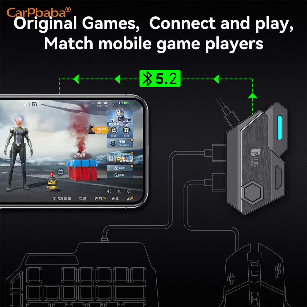 Gaming Keyboard And Mouse Converter For Mobile - Convertidor de Teclado y Ratón Mix