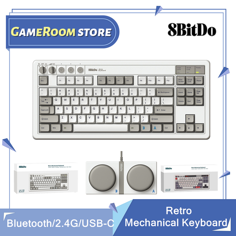 Gaming Keyboard Hot Swappable - Teclado mecánico retro 8Bitdo, teclado para