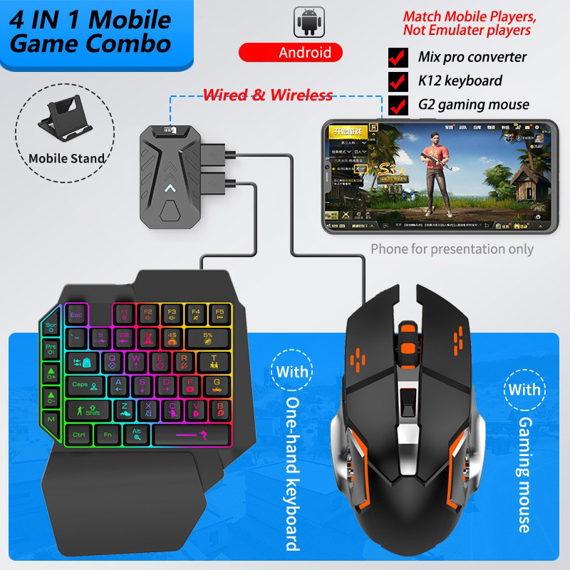 Gaming Keyboard And Mouse Converter For Mobile - Convertidor de juegos móviles, Kit de