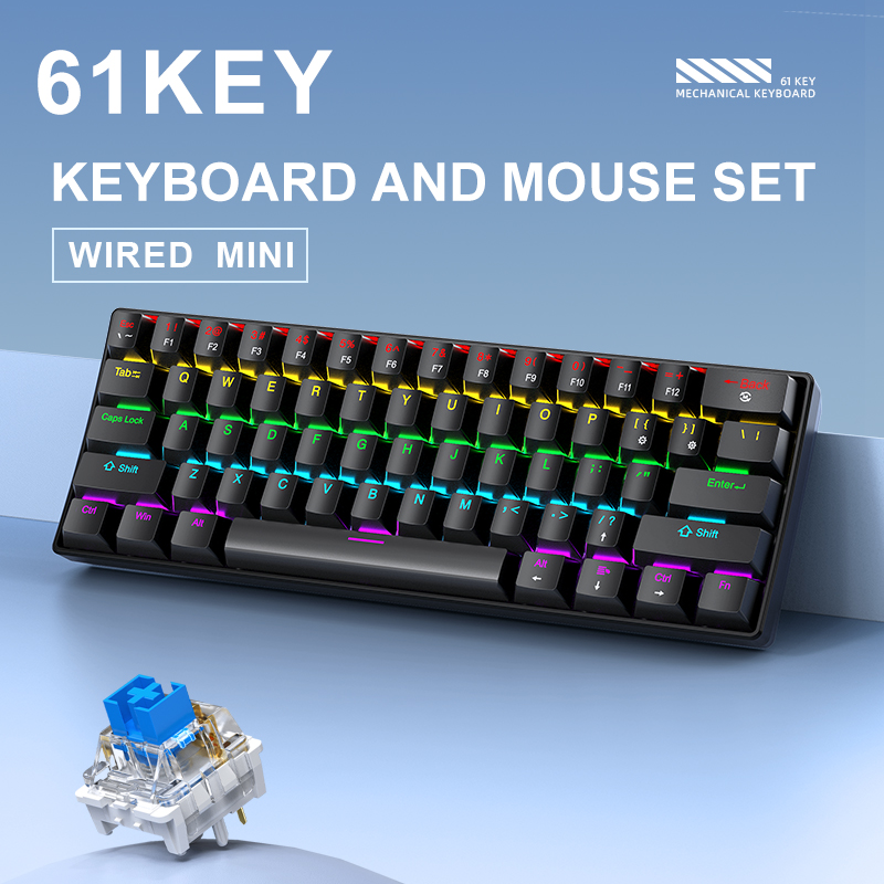 APAYADO K61 Mini teclado mecán - Gaming Keyboard And Mouse Set reseña y precio