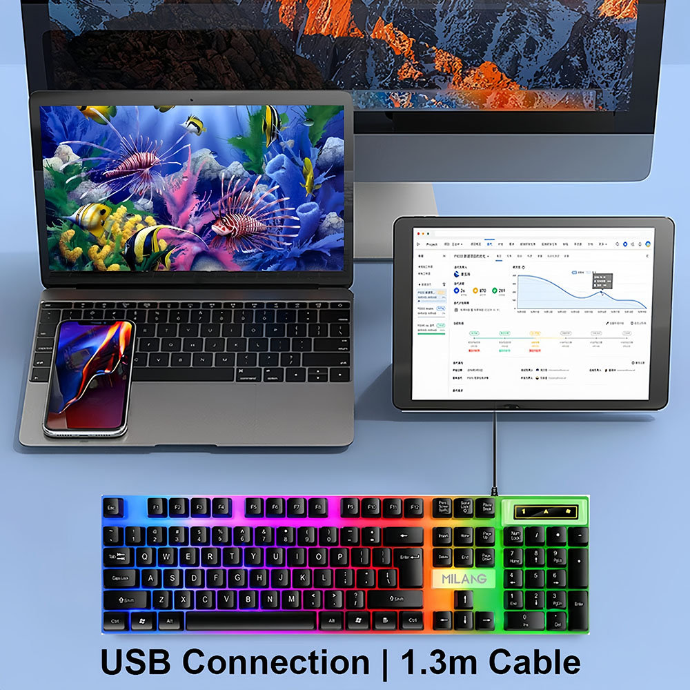 KEBIDUMEI-Teclado USB con cabl - Gaming Keyboard And Mouse Set reseña y precio