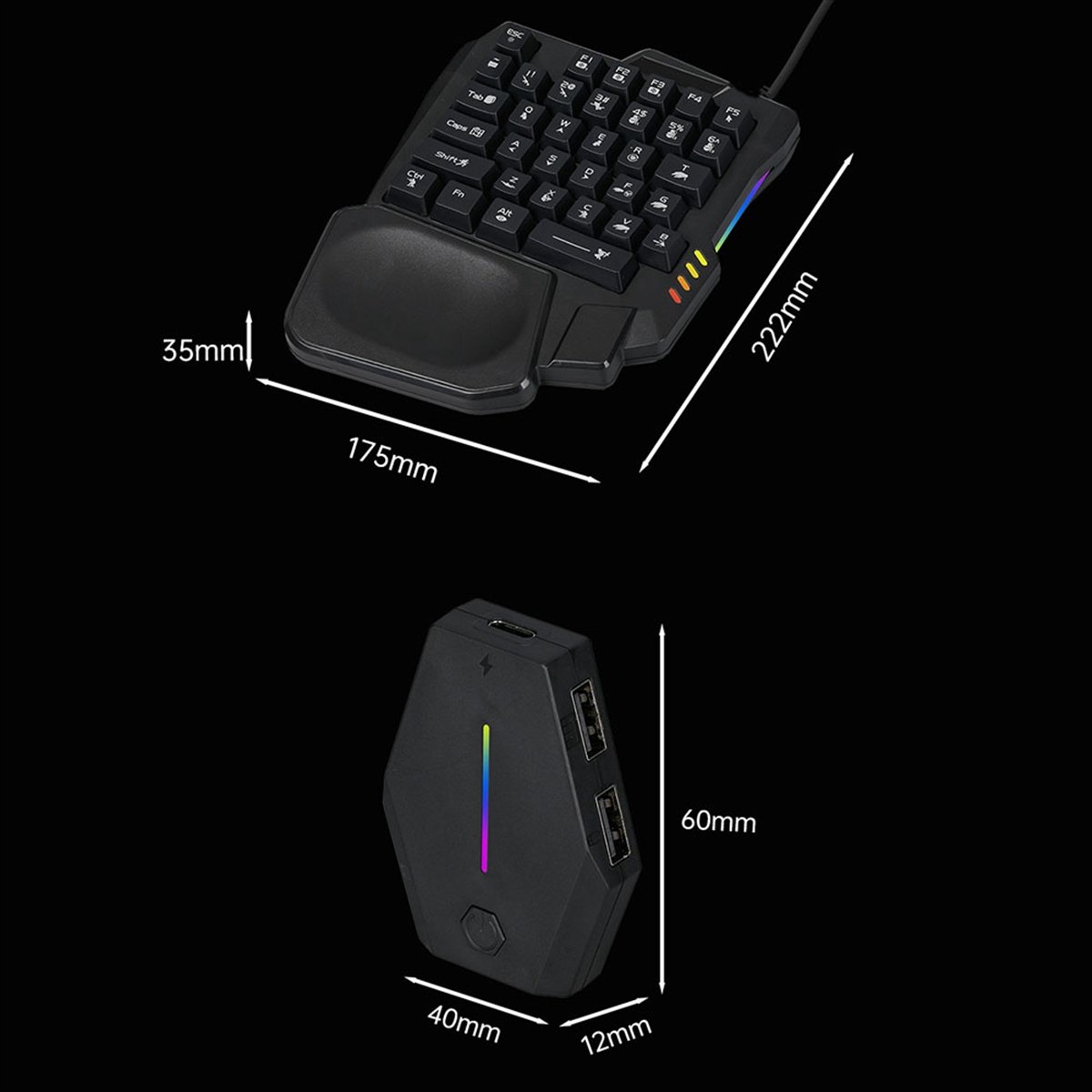 ★ ▲   Teclado ergonómico RGB p - Gaming Keyboard And Mouse Converter For Mobile reseña y precio